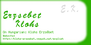 erzsebet klohs business card